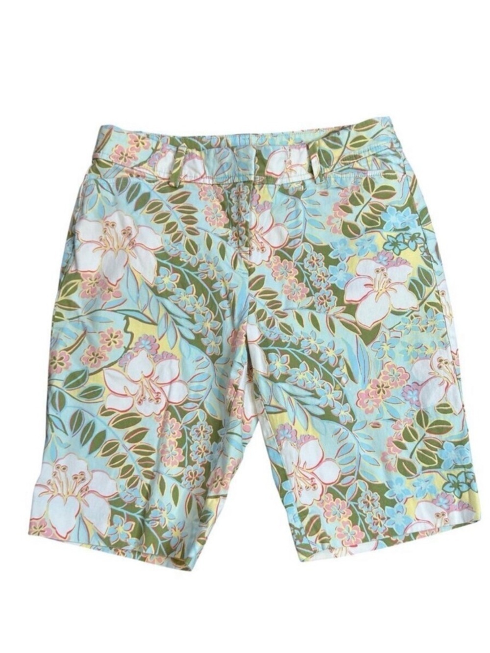 Talbots Perfect Colorful Floral Print Chino Shorts Size 2